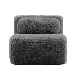 English Elm Aviana Armless Modular Sofa Plush Upholstered Low Profile Living Room Sectional Dark Grey W714P380193