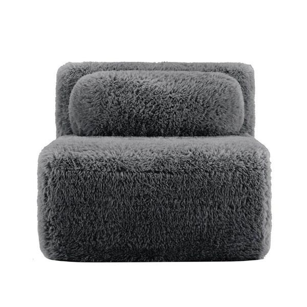 English Elm Aviana Armless Modular Sofa Plush Upholstered Low Profile Living Room Sectional Dark Grey W714P380193