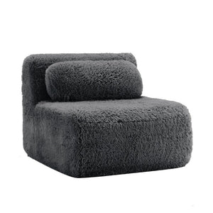 English Elm Aviana Armless Modular Sofa Plush Upholstered Low Profile Living Room Sectional Dark Grey W714P380193