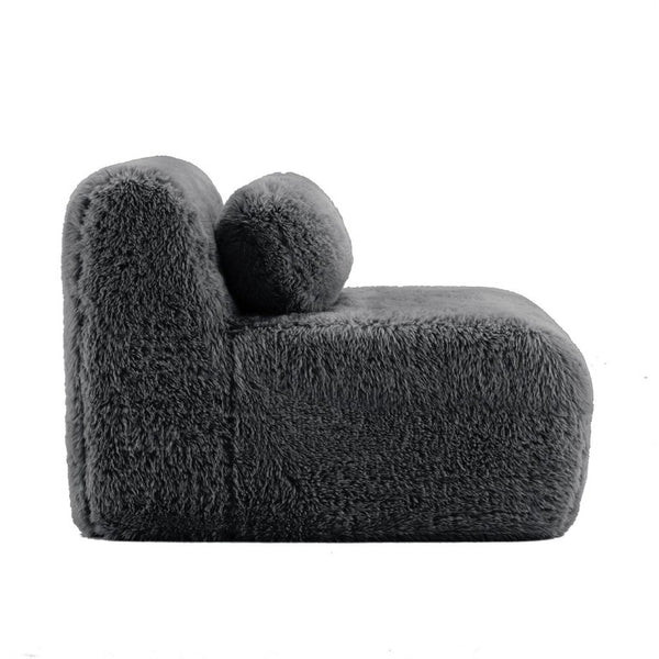English Elm Aviana Armless Modular Sofa Plush Upholstered Low Profile Living Room Sectional Dark Grey W714P380193