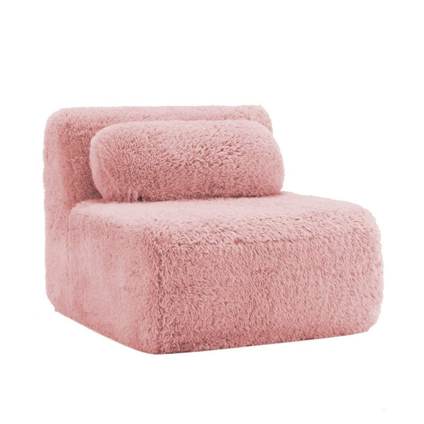 English Elm Aviana Armless Modular Sofa Plush Upholstered Low Profile Living Room Sectional Pink W714P380197