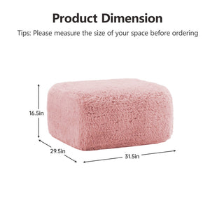 English Elm Aviana Modular Plush Ottoman Linkable Sectional Piece with Cloud Comfort Foam Pink W714P380198