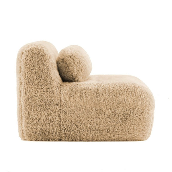 English Elm Aviana Armless Modular Sofa Plush Upholstered Low Profile Living Room Sectional Light Khaki W714P380201
