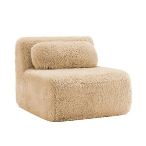 English Elm Aviana Armless Modular Sofa Plush Upholstered Low Profile Living Room Sectional Light Khaki W714P380201
