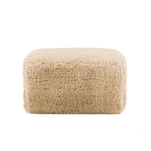 English Elm Aviana Modular Plush Ottoman Linkable Sectional Piece with Cloud Comfort Foam Light Khaki W714P380202