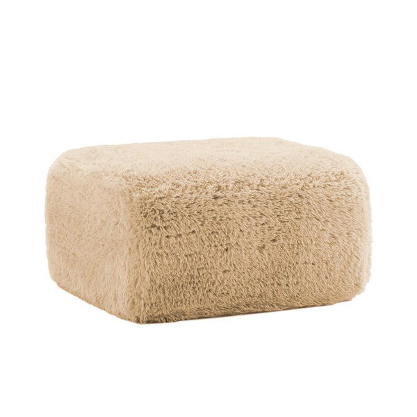 English Elm Aviana Modular Plush Ottoman Linkable Sectional Piece with Cloud Comfort Foam Light Khaki W714P380202