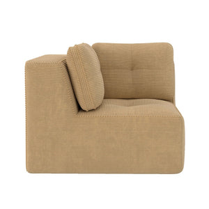 English Elm Ottoman Modular Corduroy Accent Piece with Curved Armrests for Living Room Seating W714P417397
