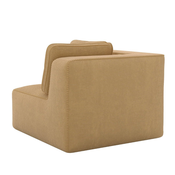 English Elm Ottoman Modular Corduroy Accent Piece with Curved Armrests for Living Room Seating W714P417397