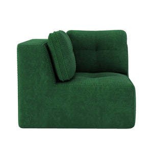 English Elm Ottoman Modular Corduroy Accent Piece with Curved Armrests for Living Room Seating Green W714P417399