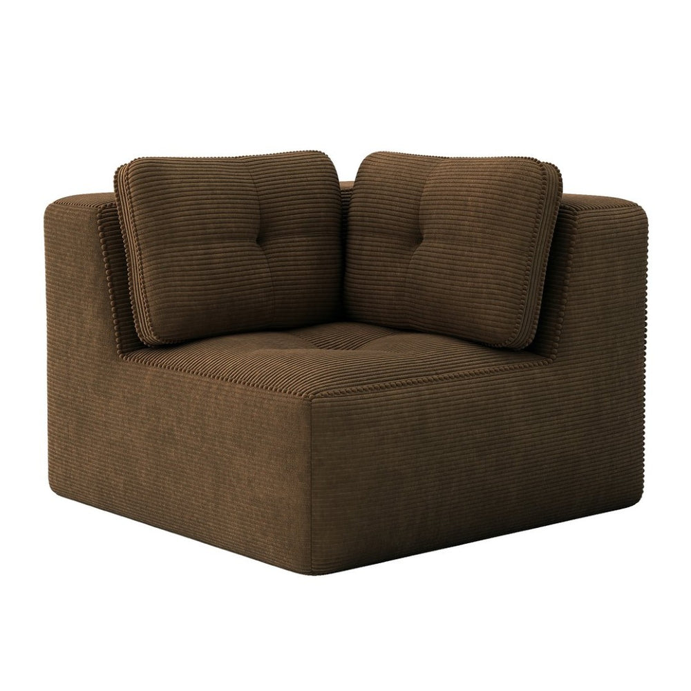 English Elm Corner Modular Sectional Sofa Soft Corduroy Upholstery Deep Seating Lounge W714P417401