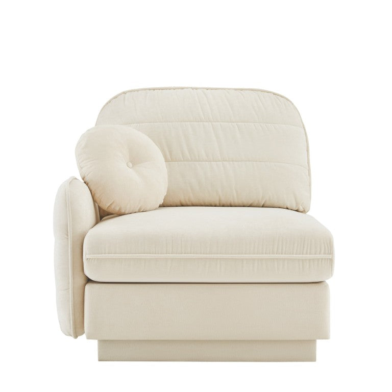 English Elm Celena Modular Left Sectional Sofa Plush Chenille Cloud Cushion Living Room Couch Cream Beige W714P453138
