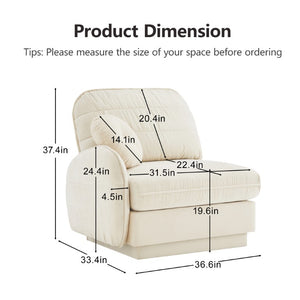 English Elm Celena Modular Left Sectional Sofa Plush Chenille Cloud Cushion Living Room Couch Cream Beige W714P453138