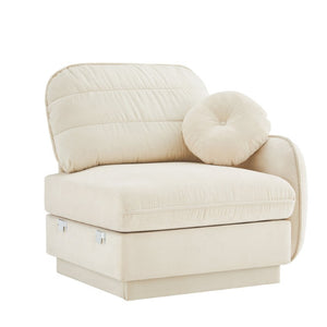 English Elm Celena Modular RSF Sectional Plush Chenille Cloud Sofa for Modern Living Rooms Cream Beige W714P453149