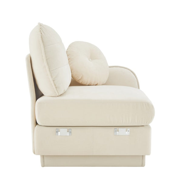 English Elm Celena Modular RSF Sectional Plush Chenille Cloud Sofa for Modern Living Rooms Cream Beige W714P453149