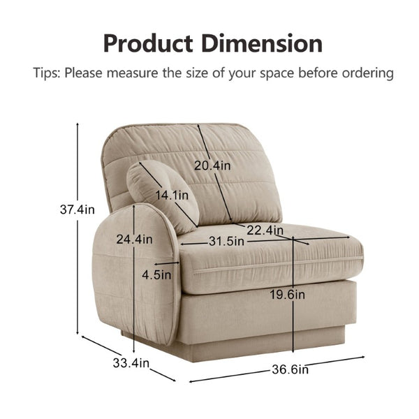English Elm Celena Modular Left Sectional Sofa Plush Chenille Cloud Cushion Living Room Couch Light Coffee W714P453161