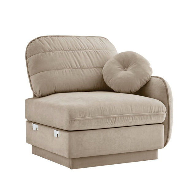 English Elm Celena Modular RSF Sectional Plush Chenille Cloud Sofa for Modern Living Rooms Light Coffee W714P453164