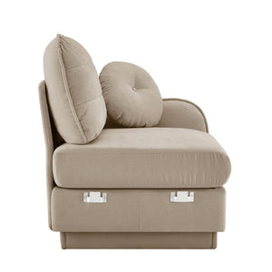 English Elm Celena Modular RSF Sectional Plush Chenille Cloud Sofa for Modern Living Rooms Light Coffee W714P453164