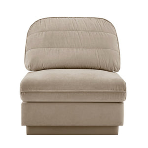 English Elm Celena Modular Armless Sofa Quilted Chenille Upholstery for Contemporary Living Rooms Light Coffee W714P453166