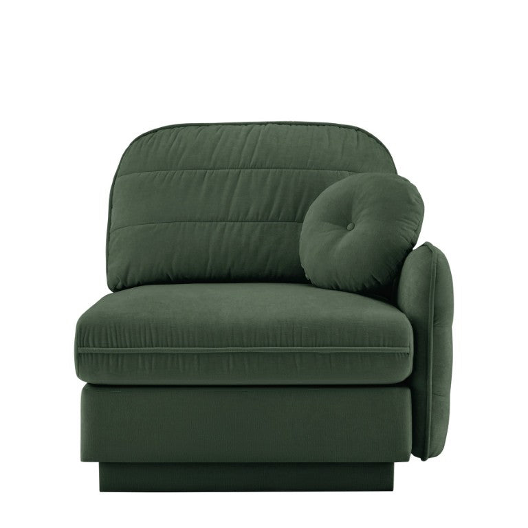 English Elm Celena Modular RSF Sectional Plush Chenille Cloud Sofa for Modern Living Rooms Green W714P453169