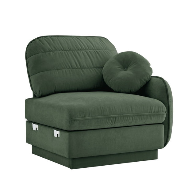 English Elm Celena Modular RSF Sectional Plush Chenille Cloud Sofa for Modern Living Rooms Green W714P453169