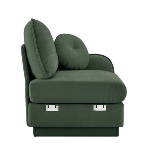 English Elm Celena Modular RSF Sectional Plush Chenille Cloud Sofa for Modern Living Rooms Green W714P453169