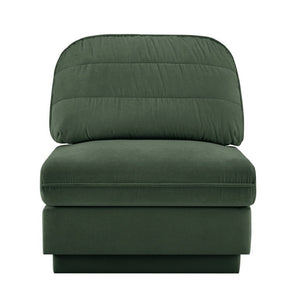English Elm Celena Modular Armless Sofa Quilted Chenille Upholstery for Contemporary Living Rooms Green W714P453172