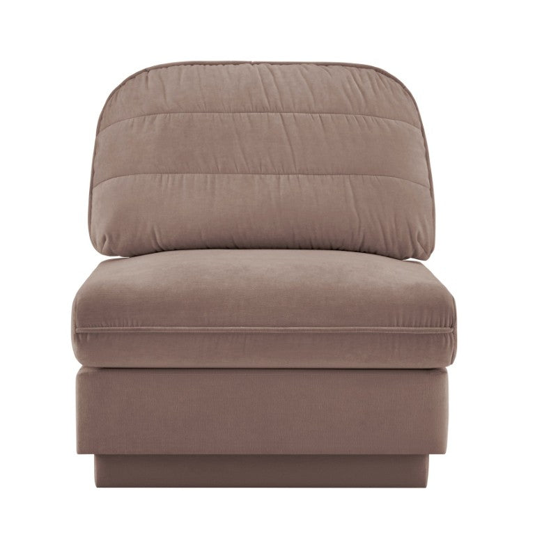 English Elm Celena Armless Modular Sofa Plush Chenille Upholstery with Quilted Back for Living Rooms W714P453182