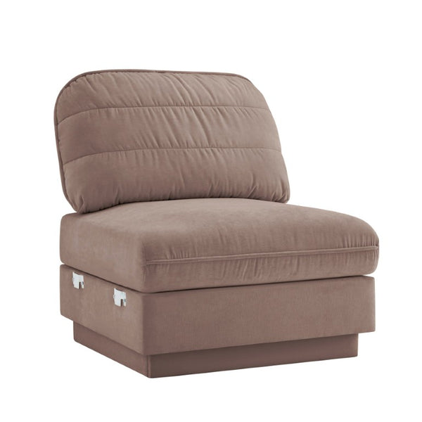 English Elm Celena Armless Modular Sofa Plush Chenille Upholstery with Quilted Back for Living Rooms W714P453182