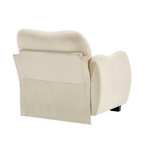 English Elm Lsf Curved Chenille Sofa with Lumbar Pillows for a Cozy Modern Living Room Beige LSF Sofa W714P499651