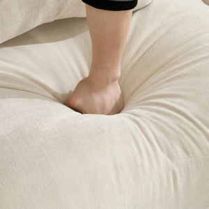 English Elm Ottoman Chenille Upholstered Footrest with Lumbar Pillow for Living Room Seating Beige W714P499662