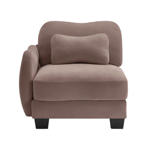 English Elm Lsf Curved Chenille Sofa with Lumbar Pillows for a Cozy Modern Living Room Rose Dust LSF Sofa W714P499664