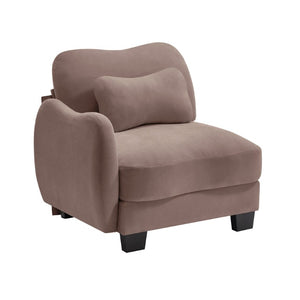 English Elm Lsf Curved Chenille Sofa with Lumbar Pillows for a Cozy Modern Living Room Rose Dust LSF Sofa W714P499664