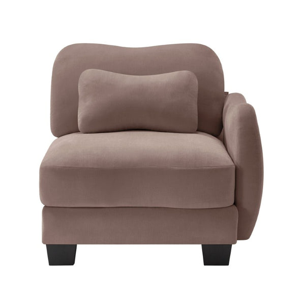 English Elm Rsf Sectional Sofa Plush Chenille Upholstered with Lumbar Pillows for Living Room Rose Dust W714P499750