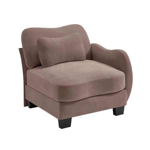 English Elm Rsf Sectional Sofa Plush Chenille Upholstered with Lumbar Pillows for Living Room Rose Dust W714P499750