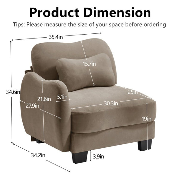 English Elm Lsf Curved Chenille Sofa with Lumbar Pillows for a Cozy Modern Living Room Coffee LSF Sofa W714P499767