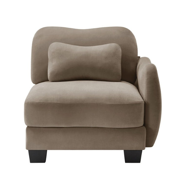 English Elm Rsf Sectional Sofa Plush Chenille Upholstered with Lumbar Pillows for Living Room Coffee W714P499770