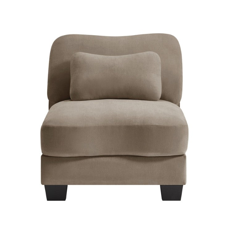 English Elm Lsf Curved Chenille Sofa with Lumbar Pillows for a Cozy Modern Living Room Coffee Armless Sofa W714P499776