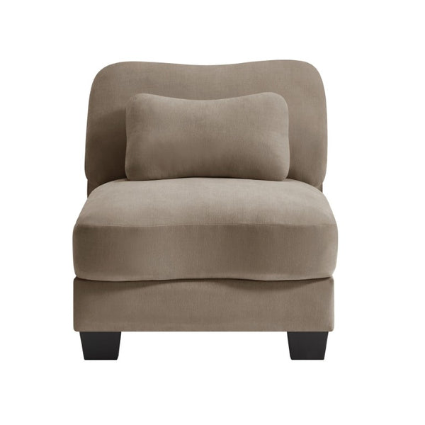 English Elm Lsf Curved Chenille Sofa with Lumbar Pillows for a Cozy Modern Living Room Coffee Armless Sofa W714P499776