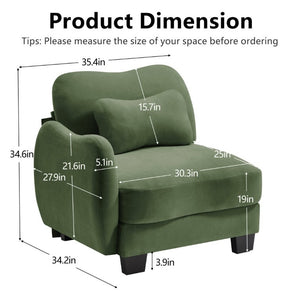 English Elm Lsf Left Facing Sectional Sofa in Soft Chenille with Lumbar Pillow Support W714P499778