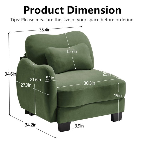 English Elm Lsf Left Facing Sectional Sofa in Soft Chenille with Lumbar Pillow Support W714P499778