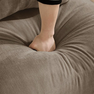 English Elm Ottoman Chenille Upholstered Footrest with Lumbar Pillow for Living Room Seating Coffee W714P499779