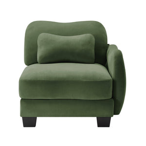 English Elm Rsf Sectional Sofa Plush Chenille Upholstered with Lumbar Pillows for Living Room Green W714P499780