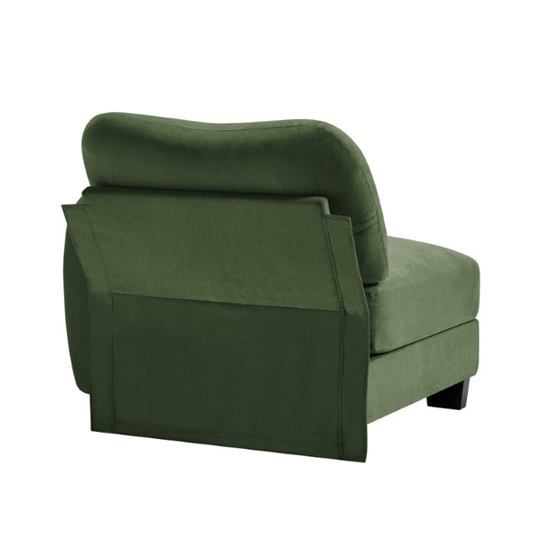 English Elm Rsf Sectional Sofa Plush Chenille Upholstered with Lumbar Pillows for Living Room Green W714P499780