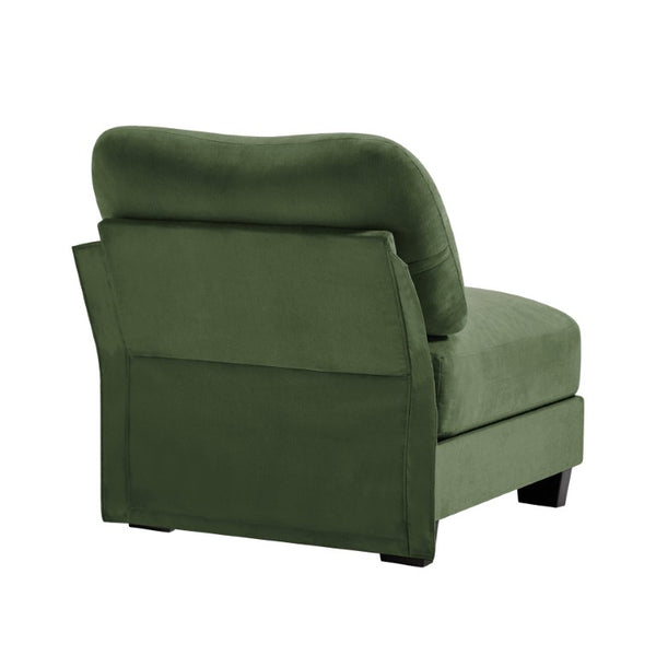 English Elm Armless Chenille Sofa with Lumbar Pillow for Compact Living Room Seating W714P499781