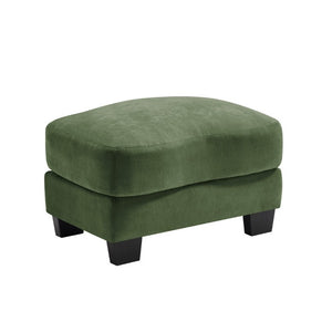 English Elm Ottoman Chenille Upholstered Footrest with Lumbar Pillow for Living Room Seating Green W714P499782