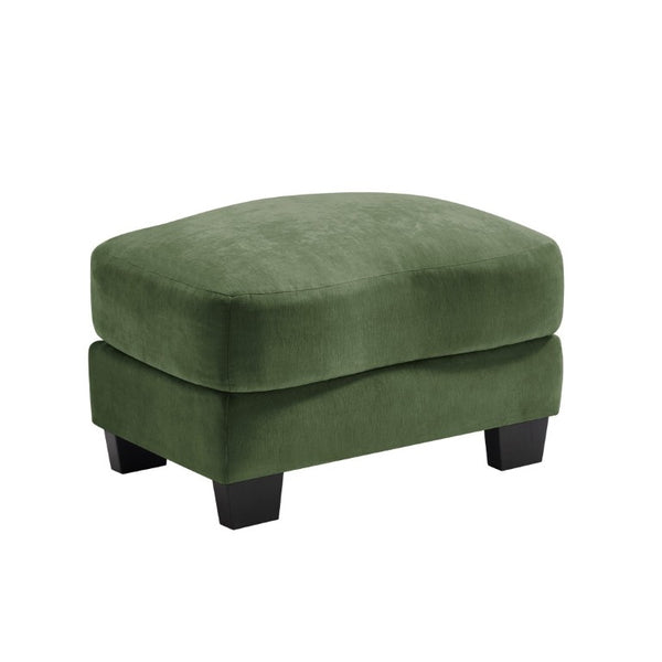 English Elm Ottoman Chenille Upholstered Footrest with Lumbar Pillow for Living Room Seating Green W714P499782