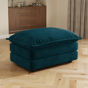 English Elm Allure Modular Sectional Sofa Chenille Upholstered with Ottoman Living Room Blue W714P501021