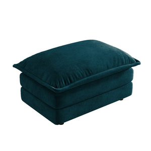 English Elm Allure Modular Sectional Sofa Chenille Upholstered with Ottoman Living Room Blue W714P501021