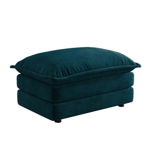 English Elm Allure Modular Sectional Sofa Chenille Upholstered with Ottoman Living Room Blue W714P501021