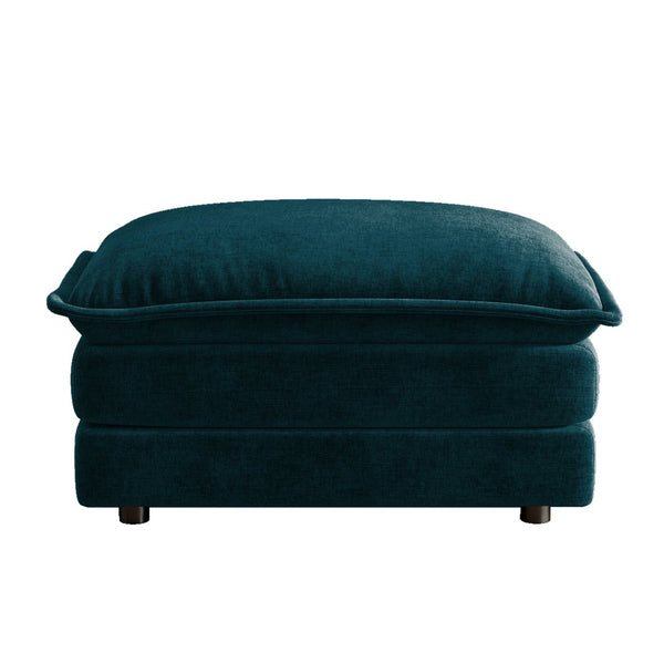English Elm Allure Modular Sectional Sofa Chenille Upholstered with Ottoman Living Room Blue W714P501021